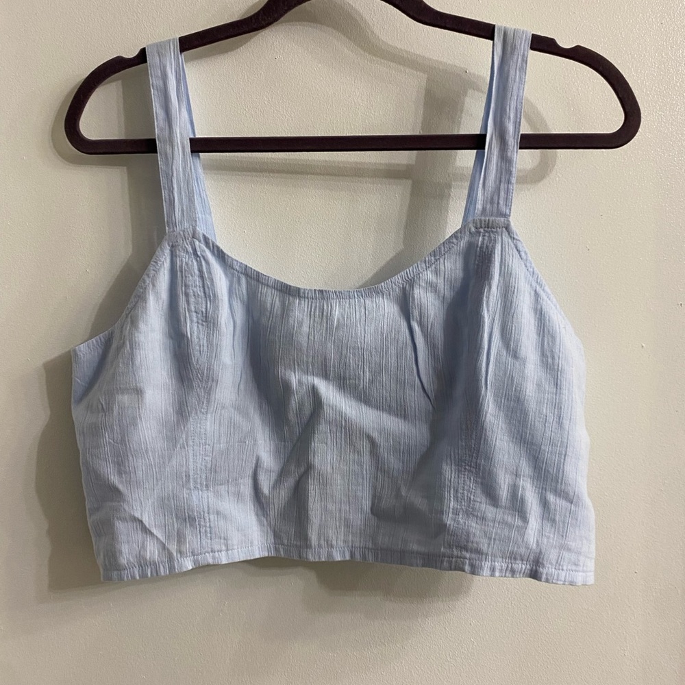 Aerie blue adjustable crop top
